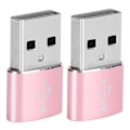 Pikkukuva 2 / 8: 2 kpl Alumiiniseos TypeC - USB-sovitin lataukseen, synkronointiin ja tiedonsiirtoon (vaaleanpunainen)