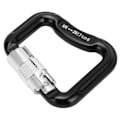 Miniatyrbilde 5 av 8: 20KN Automatisk Låsende Klatrekarabiner Klips Twist Lock Lettvekt Karabiner For Klatring Fjellklatring D Formet Svart
