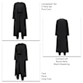 Miniatyrbild 5 av 6: Kvinnor Pyjamas Set Höst Vinter Hem Kläder Set 3 delar Loungewear Set Väst Byxor Cardigan Set Black XL