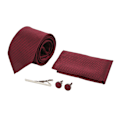 Miniatyrbilde 1 av 7: Slipssett Casual Business Style Polyester Garn Striper Vanlig Svart Boks Mansjettknapper Slipssett for Bryllup Møter