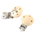 Miniatyrbillede 5 af 8: 10 stk/sæt Sød Rund Træ Naturlig Baby Sutteholder Charm Spædbarns Nippelklemme 3 Huller