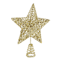 Miniatyrbillede 7 af 8: Trætopstjerne LED Jern Guld Varmt Lys Flot Juletræstjerne Dekoration til Hjemmefest