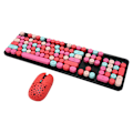 Miniatyrbilde 3 av 8: Trådløst tastatur og mus Combo 2.4G trådløs modus Enkel å bruke Retro Punk-tastatur med 3 DPI justerbar spillmus blandet farge Rød