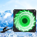 Pikkukuva 5 / 8: Kotelon tuuletin Tietokoneen jäähdytin PC-tarvikkeet 3-johdin 15-Light Mute LED Streamer Värikäs 12CM15-Light Green