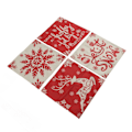 Miniatyrbilde 5 av 8: 4 stk. Juleputetrekk 45x45cm Hjort Snøfnugg Snømann Komfortable Myke Lin Juleputetrekk til Hjem Sofa 01