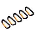 Miniatyrbillede 7 af 8: 5 stk. Klatrekarabiner i Aluminium Legering 12KN (2697 Lbs) Heavy Duty D-Ring Karabiner Klips til Camping Vandreture Udendørs Sort Guld