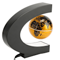 Miniatyrbilde 4 av 8: Magnetisk Levitasjonsglobus Gullfarget Innebygd LED Frostet Tekstur C-formet 3in 12V 1A Magnetisk Levitasjonsglobus Ornament for Leketøy EU Plugg 100‑240V