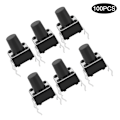 Miniatyrbild 6 av 7: 100 st Momentary Taktil Push Button Switch Mini Micro Tact Switch Tillbehör 6 x 8 mm