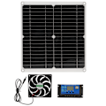 Miniatyrbild 2 av 8: Solpanel-kit LCD-display Flera skyddfunktioner 25W Utomhusladdning Solpanelstyrenhet Fläktsystem Set