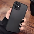 Miniatyrbillede 5 af 8: Matt Telefonetui Præcis Hulposition Stødtæt Transparent Telefonskærm til IPhone Sort til IPhone 11