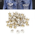 Pikkukuva 8 / 8: 50 kpl 7 mm DIY Hopeakäpäläinen Pyöreä A-Luokan Kristalli Strass Hanttöille ja Koristeluun (Valkoinen)