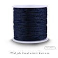 Miniatyrbilde 1 av 5: 100M x 0,8mm Nylon Kinesisk Knuteledning Rattail Macrame Shamballa Tråd Mørkblå