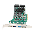 Miniatyrbillede 5 af 8: PCIE til USB 3.0 udvidelseskort uafhængig 4 kanaler 5Gbps USB3.0 3A strømforsyning PCI Express USB 3.0-kort til Windows