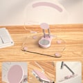 Miniatyrbilde 5 av 8: Tablettstativ 360 grader roterende løftbar sammenleggbar akryl Transparent bordstativ rosa