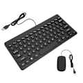 Pikkukuva 2 / 8: Näppäimistö Hiiri Combo Mukava ergonomia Energiä säästävä 78 näppäintä Pyöreä Keycap 4 Hiiripainiketta Kaapelissa kytketty tietokoneen lisävarusteet Musta