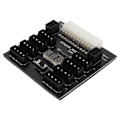 Miniatyrbilde 5 av 8: ATX PSU Strømstyringskort 5V 12V Utgang 24Pin til 8X 4Pin Pluss 2X Spenningsindikator ATX Server Strømstyringskort for CHIA Mining