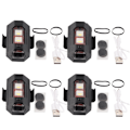 Miniatyrbillede 1 af 8: 4 stk. Antikollisionslys 7 farver Tilstande LED blinkende Advarsels sikkerhedslys til droner Motorcykler ATV'er Cykler