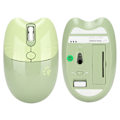 Pikkukuva 8 / 8: Langaton hiiri Sööt Cartoon Cat Paw 2.4G Dual Mode tietokone tabletti Kolme tasoa DPI Mini hiljainen langaton hiiri Vihreä