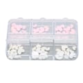 Pikkukuva 3 / 8: 3D Sydän Kynsikoriste Pinkki ja Valkoinen Useita Kokoja Resin Manikyyri Kynsivarusteet