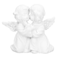 Miniatyrbillede 1 af 8: Englestatue Syntetisk Harpiks Omfavnende Form Hvid Engelpynt Til Skrivebordsdekoration Engel Venstre