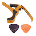 Miniatyrbilde 1 av 8: Gitarracapo Alloy Quick Release Elgitarracapo Sett med 2 ST Gitar Picks for Banjo Mandolin Gull
