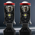 Miniatyrbillede 5 af 8: 2 stk H4 LED Forlygte Pære MINI Dobbelt Lys Super Lys Spotlight Forlygte Projektor Linse til Bil Motorcykel