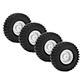 Pikkukuva 6 / 8: 4 kpl RC-ajoneuvon renkaat Renkasetti 55 mm alumiini etu- ja takarenkaat Axial SCX24 1/24 RC-auto Crawler Hopea