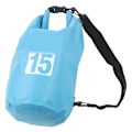 Miniatyrbild 7 av 8: Vattentät Torrdrybag Bärbar Vikbar PVC Torrförvaringsväska med Axelrem för Simning Rafting Camping 15L Blå