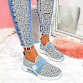 Miniatyrbillede 1 af 4: Dame Ortopædiske Slip-on Platform Sneakers, Sort og Lyseblå