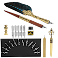 Miniatyrbild 4 av 8: Fjäder Pen Set Kalligrafi Skriva Teckning Quill Dip Kit Vintage Art Craft CollectionSP248011R Lake Blue