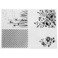 Miniatyrbilde 1 av 8: 4 stk Plast Embossing Folder DIY-kortlaging Scrapbooking Embossed Template Paper Craft
