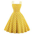 Pikkukuva 2 / 3: Hepburn Retro Rockabilly Iltapuku - Naisten 50-luvun 60-luvun Hihaton Prom - Keltainen 2XL