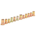 Miniatyrbilde 1 av 7: 150 stk galvaniserte karbonstål nitmutter blandet innleggmutter 6‑32 8‑32 10‑24 10‑32 1/4‑20 Britisk system