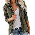 Miniatyrbillede 2 af 5: Sort XL Dame Zip-Up Jakke med Flere Lommer