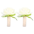 Miniatyrbillede 2 af 8: 2 stk/pakke Simuleret Blomst Servietringe Moderne Serviettholdere Borddekorationer til Bryllup Hvid
