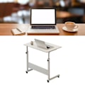 Miniatyrbilde 5 av 8: Justerbart sengesidebord 60 X 40 cm C-Form Metallram Mobilt Laptop Skrivebord for Hjemmesofa Valnøtt Farge