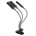 Miniatyrbillede 7 af 8: LED Vækstlys 3 Hoved 360° Justerbar Timeret Plantevækstlampe til Drivhuse Kontor 100‑240V Sort EU-stik