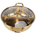 Miniatyrbilde 2 av 8: Hot Pot 30,3 cm Diameter 304 Rustfritt Stål Rustfritt Separat Design Mandarin Duck PotGold