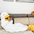 Miniatyrbild 3 av 7: Duck Cosplay Kostymer One Pijamas Lovely Shape Jumpsuit Sovkläder för dagligt bruk Typ1 M