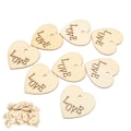 Miniatyrbillede 6 af 7: 50 stk Love Heart Form Træspån Glattere Overflader Dejlig Form DIY Træknapper til Hjemindretning Håndværk Gaver