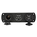 Miniatyrbillede 1 af 8: 3-i-1-laderudtag Panel Dobbelte USB-udtag Panel Cigarettænderudtag LED Digital Voltmeter til Lastbil Marine RV