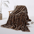 Miniatyrbillede 1 af 5: Leopardmønstret Krystal Fleece Sofa Tæppe 160*200cm (Gulbrun)