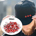 Miniatyrbilde 6 av 8: 200 stk Firkantede Nitter Metall Stilig DIY Sko Vesker Hatter Dekor Tilbehør 9mm Rød Bunn Gul Prikk