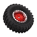 Pikkukuva 5 / 8: 4 kpl RC-ajoneuvon mikropyöräsetti, verkopyörät, vanteet, renkaat, 55 mm, Axial SCX24 AXI90081 AXI00001 AXI00002 1/24 RC-autolle, punainen