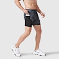 Miniatyrbillede 3 af 5: Mænds Hurtigtørrende Dobbeltlags Fitness Shorts - Sort