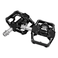 Miniatyrbillede 3 af 8: Dobbeltfunktion Cykelpedal Flade Klipsløse Klamper 3 Forseglede Lejer MTB Cykelpedal til SPDSort