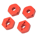 Miniatyrbilde 5 av 8: 4 ST RC Hex Nav Adapter Aluminiumlegering RC Hex Koblingsdeler for Traxxas E Revo 1/16 RC Bil Rød