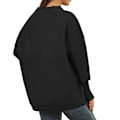 Miniatyrbild 6 av 7: Långärmad tröja Dam Höst Vinter Andas Lös Casual Elegant Pure Color Stickad Pullover Toppar Svart M