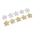 Miniatyrbillede 2 af 7: 10 STK Rhinestone Applikation Patches Gul Sølv Strass Blomform Patches Blomster DIY Håndlavede Patches til Hat