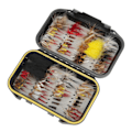 Miniatyrbilde 2 av 8: 72 stk Fluestangfluer Kit Rustfritt stål Holdbart materiale Levende lyse farger Fluestanglokk for fiske